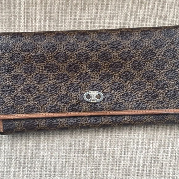 CELINE Paris Long Wallet Macadam Card Holder Clutch Purse Made in Italy - Picture 2 of 12